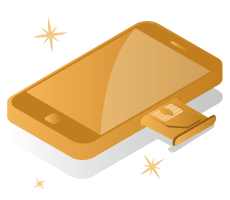 Mobile with Sim card